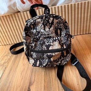 adidas Snake-Print Mini Backpack in Black and Cream